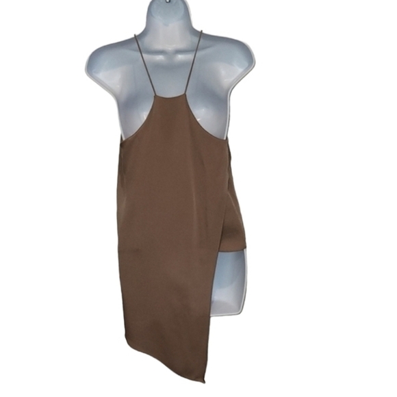 MILLY of NY 100% Silk Asymmetrical Razor Back Halter Top - Picture 2 of 4